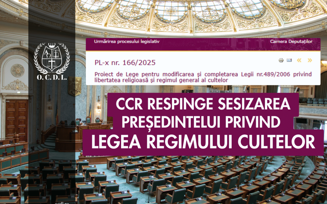 CCR respinge sesizarea președintelui privind Legea regimului cultelor