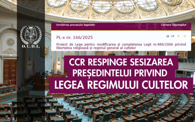 CCR respinge sesizarea președintelui privind Legea regimului cultelor