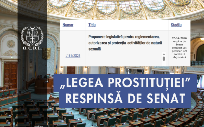„Legea prostituției” respinsă de Senat